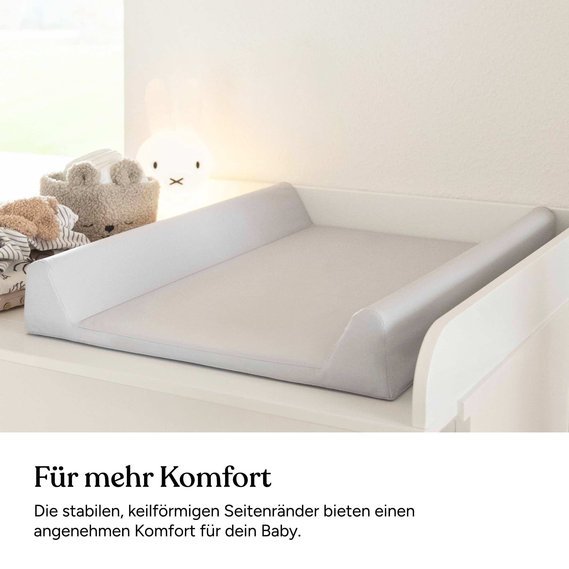 Ehrenkind Wickelauflage Wickelunterlage abwaschbar (Wickelauflage 50x70 cm, Wickeltischauflage mit Keil), Hygienisch, Sicher und Vielseitig