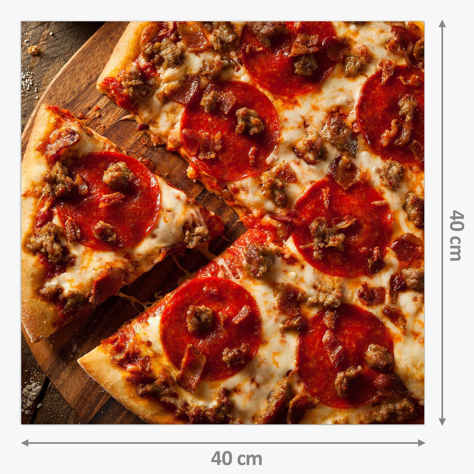 Primedeco scharf Glas Küchenrückwand Pizza Spritzschutz