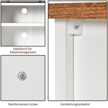 Merax Lowboard TV-Schrank, Fernsehtisch mit Schiebtüren, Sideboard mit großem Stauraum, Breite 120 cm