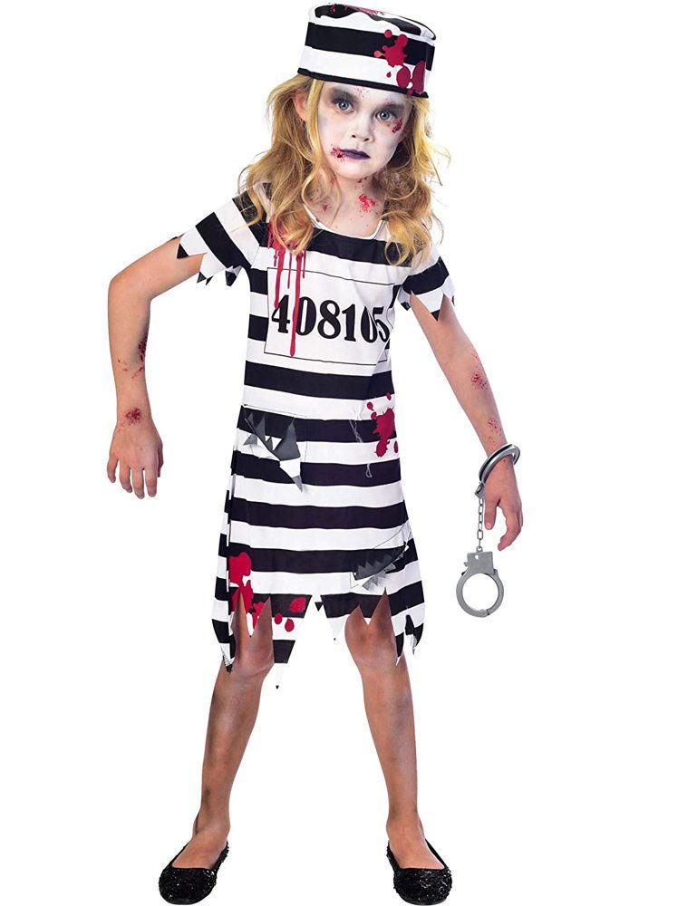 Amscan Hexen-Kostüm Halloween Kostüm Zombie Sträfling für Mädchen, Ho