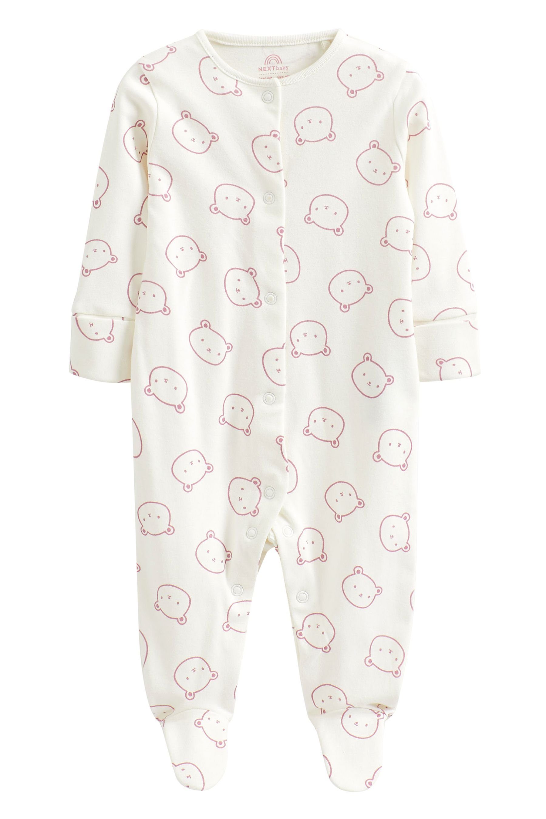 Next Schlafoverall 3er-Pack (3-tlg) aus Baumwolle Babyschlafanzüge