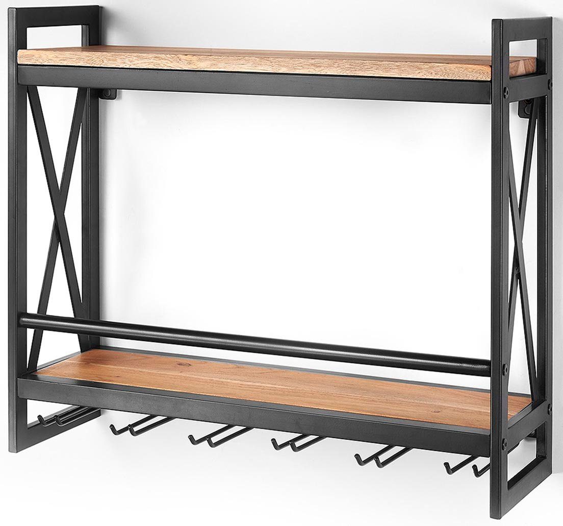 Kobolo Regal Wandregal ACOLON aus Metall und Mangoholz günstig online kaufen