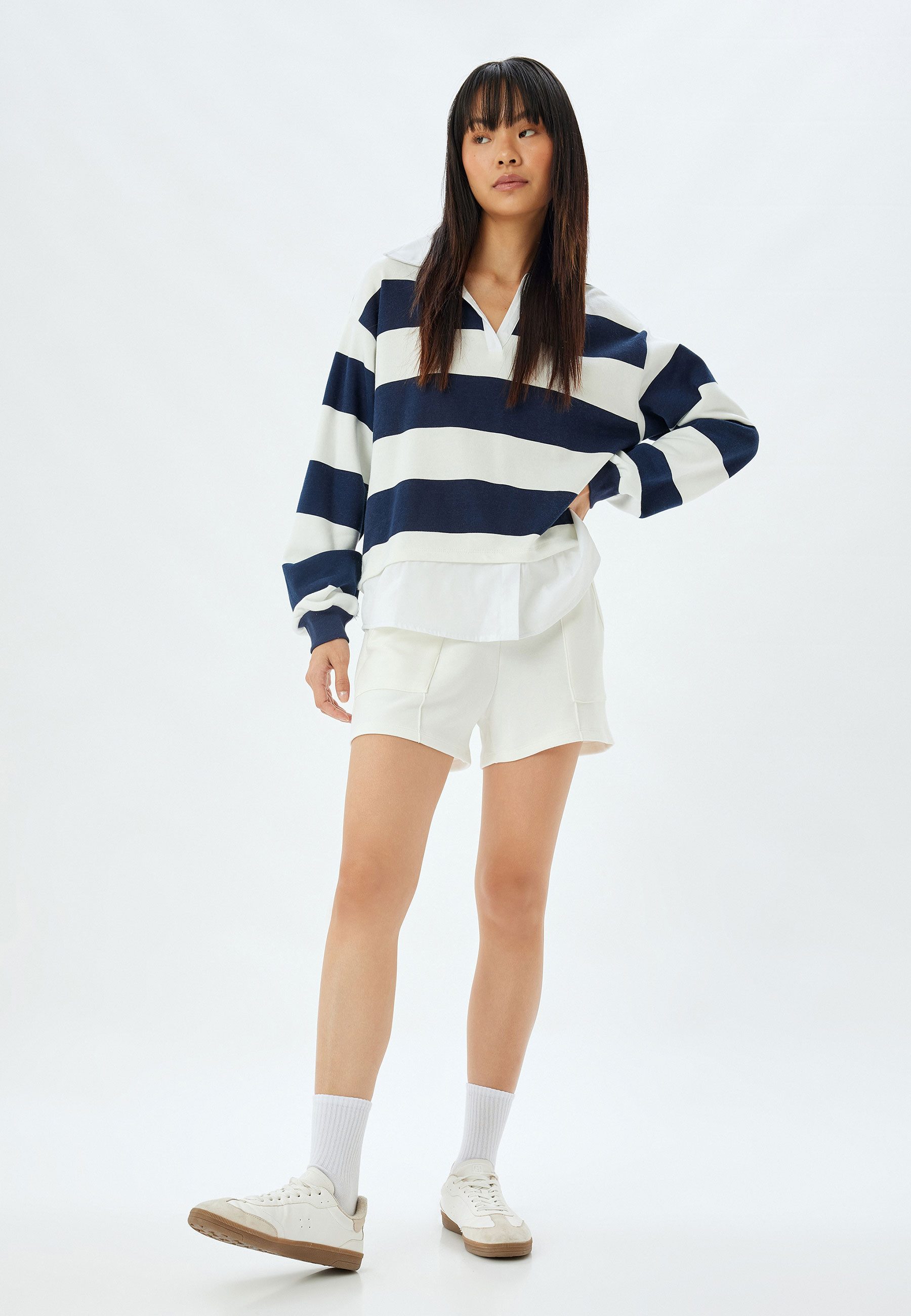 Koton Sweatshirt Polokragen 2İn1 Sweatshirt