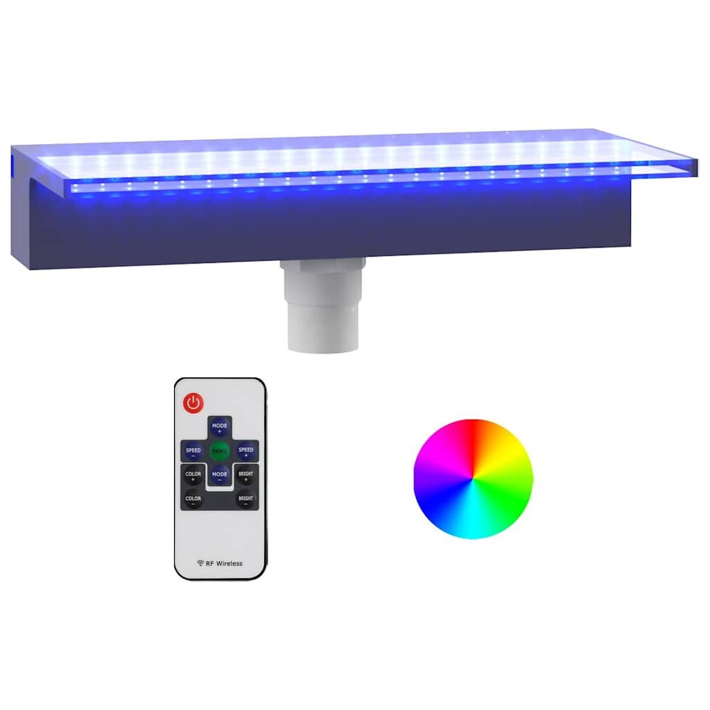 vidaXL Wasserfall Wasserfall-Element mit RGB LEDs Acryl 45 cm