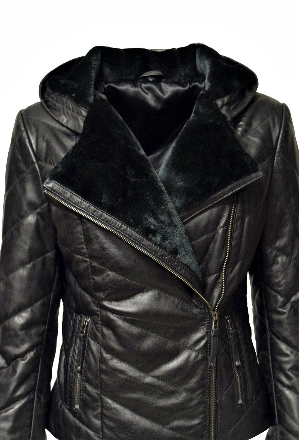 Zimmert Leather Lederjacke Mariella Stepp-Lederjacke aus weichem Leder mit Kapuze