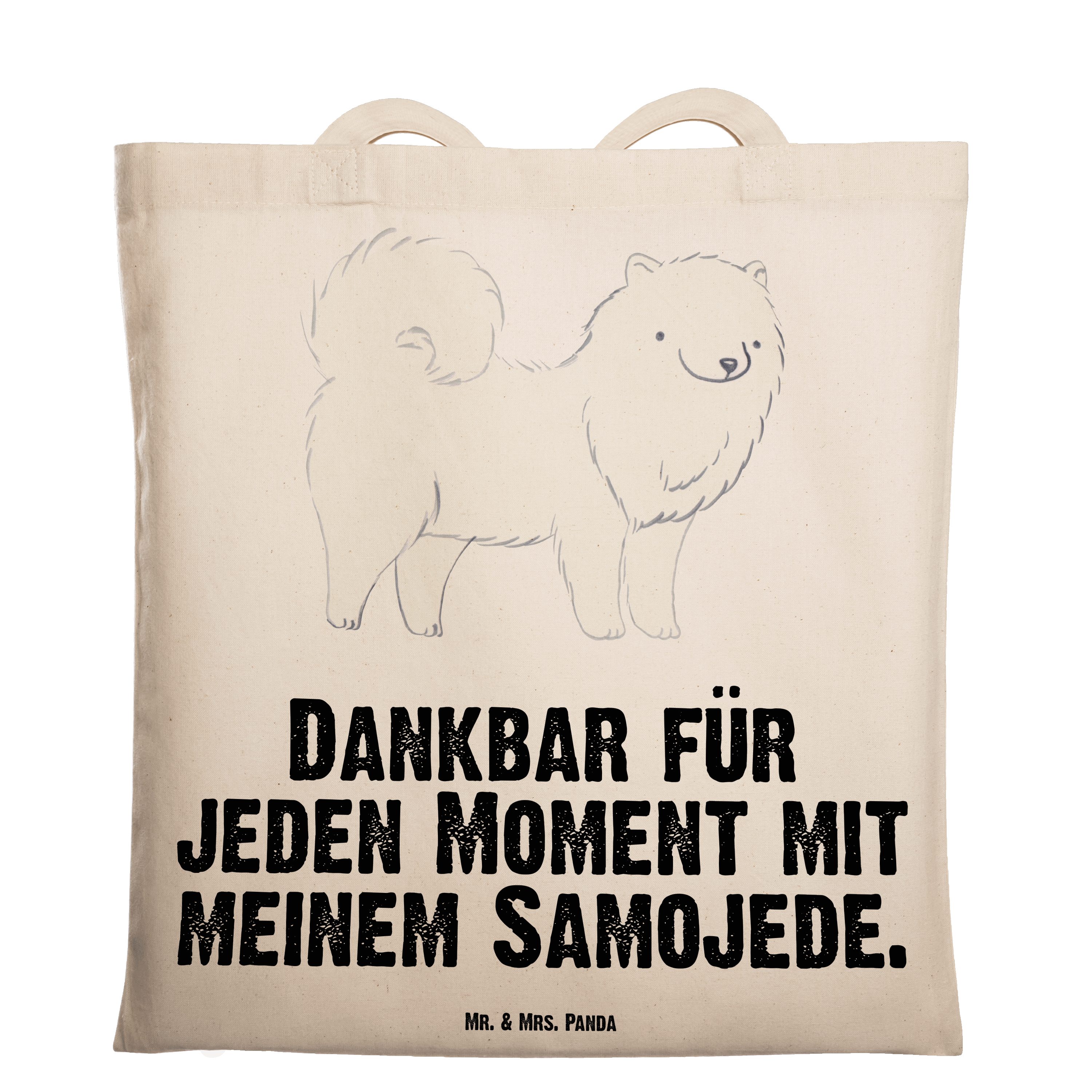 Mr. Transparent Mrs. - (1-tlg) Beuteltasche Panda Samojede Moment & Tragetasche - Geschenk, Hundebesitzer,