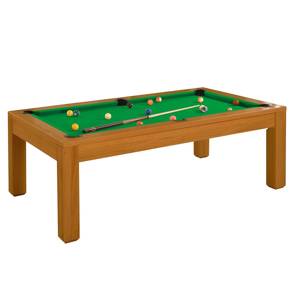 Billiard-Royal Billardtisch Olivia Honig 7 ft., (Hochwertige und massive Ausführung in beliebter Billiard-Royal® Qualität), Spielfläche aus 3-teiliger Naturschieferplatte (30 mm Dicke) mit Ballauffangtaschen aus Echtleder und Hochwertige, langlebige Banden / K 55 Gummi