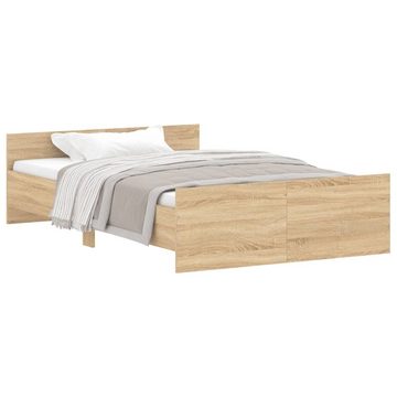 furnicato Bett Bettgestell mit Kopf- und Fußteil Sonoma-Eiche 120x200 cm