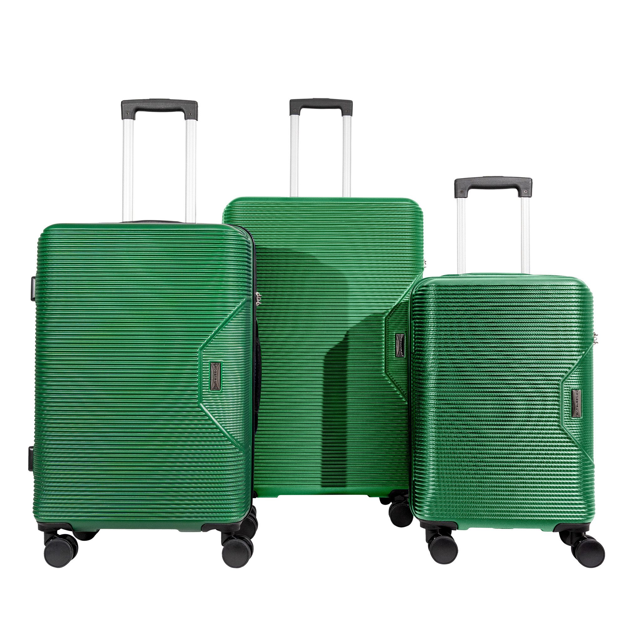 Crosstravel Kofferset Tampa, 4 Rollen, (3 tlg., Hartschalen Trolley Set), Robuste Hartschale mit Stil und Funktionalität