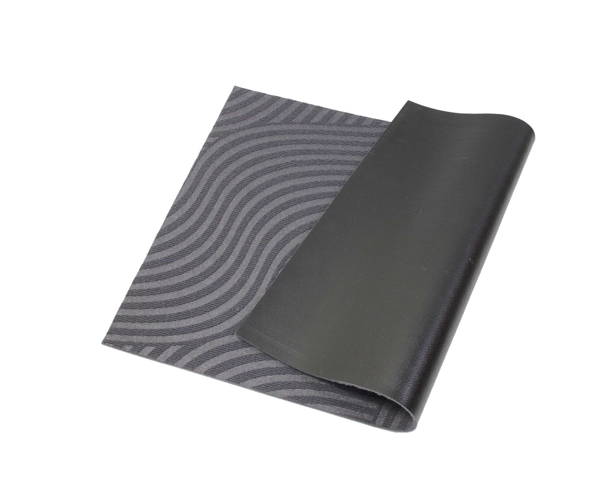 Dekoleidenschaft Fußmatte "Waves" grau 60x90 cm Fussmatte Innen, Fussabtreter, Schmutzfangmatte, rechteckig, Türmatte ruschfest, Bodenmatte, Fußabstreifer Eingangsbereich