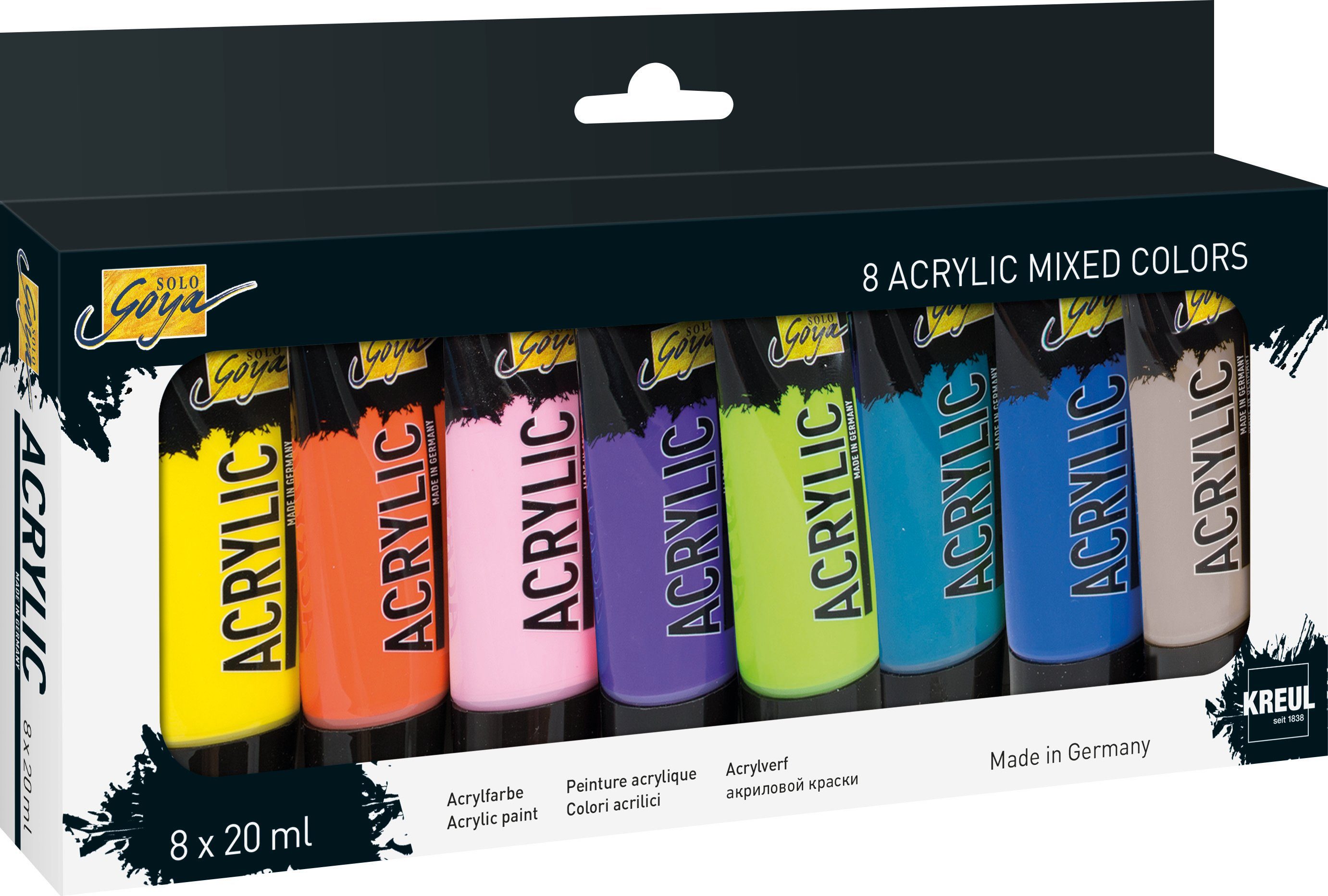 Kreul Acrylfarbe SOLO GOYA Acrylic Mixed Colors, 8er-Set 20 ml