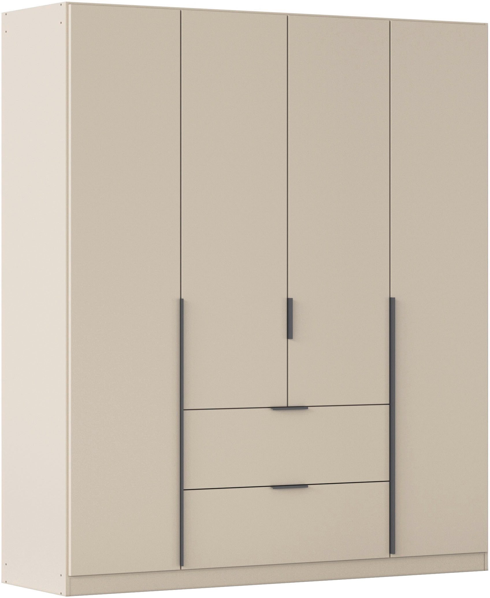 OTTO home Drehtürenschrank Kleiderschrank Schrank Garderobe AGORDO mit Dekor- oder Hochglanzfront (in zwei Griff-Farben, Breite 181 cm) mit Außenschubkästen, Serie in 7 Breiten und 2 Höhen MADE IN GERMANY