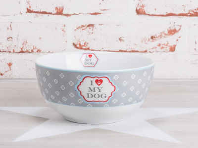 Krasilnikoff Schale Krasilnikoff Schale Happy Bowl - I LOVE MY DOG - Blumen