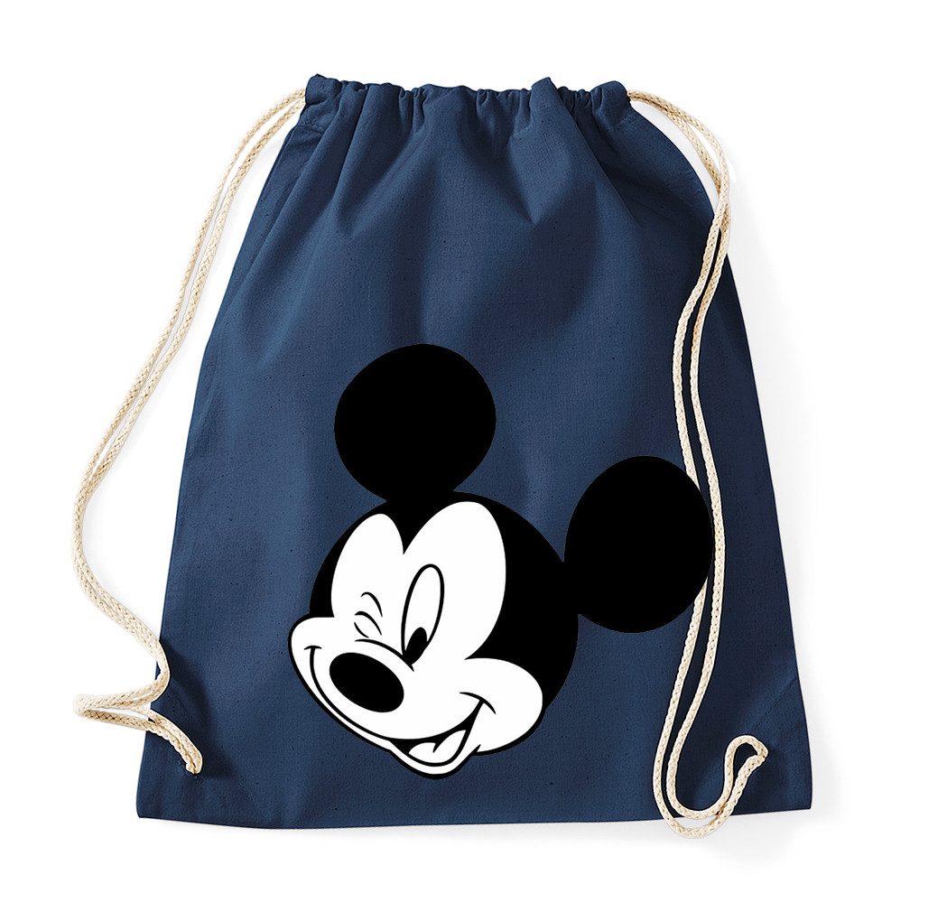 Blondie & Brownie Turnbeutel Mickey Zwinker Baumwoll Turnbeutel Freizeit Sport Kordel Komfort, Turnbeutel Mickey Zwinker Baumwolle Kordelzug Schule Sport
