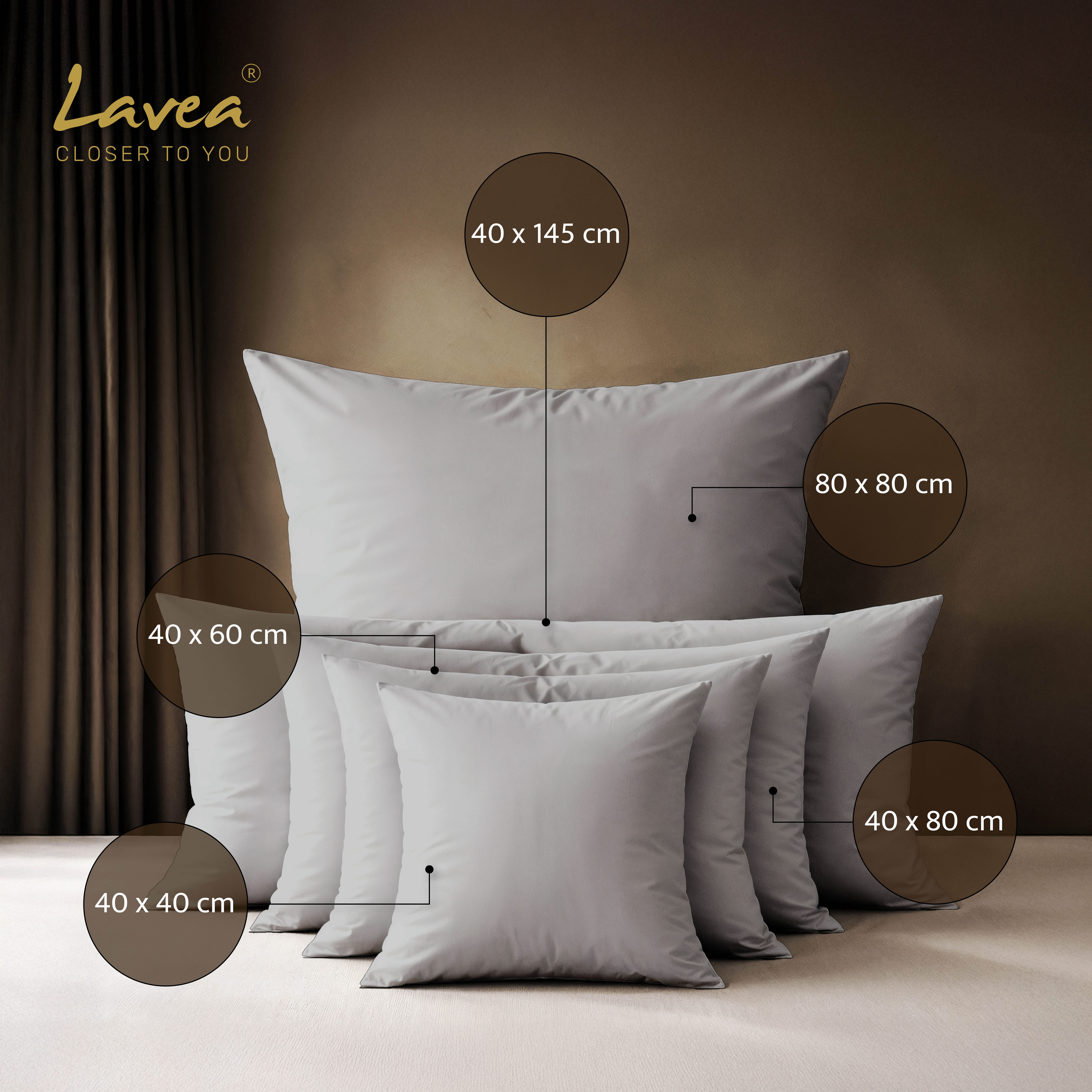 Lavea Kissenbezug 2er Set 100% Baumwolle flauschig, Jasmin, Kissenhülle, Kissenbezüge, (2 Stück), pflegeleicht, langlebige Qualität, mit Reißverschluss