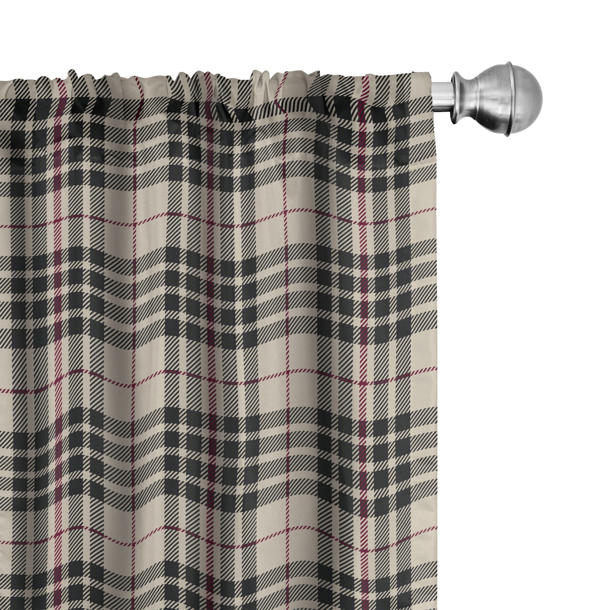 Abakuhaus Gardine Vorhang für Wohnzimmer Schlafzimmer Dekor, Microfaser, Kariert Tartan britische Heraldik