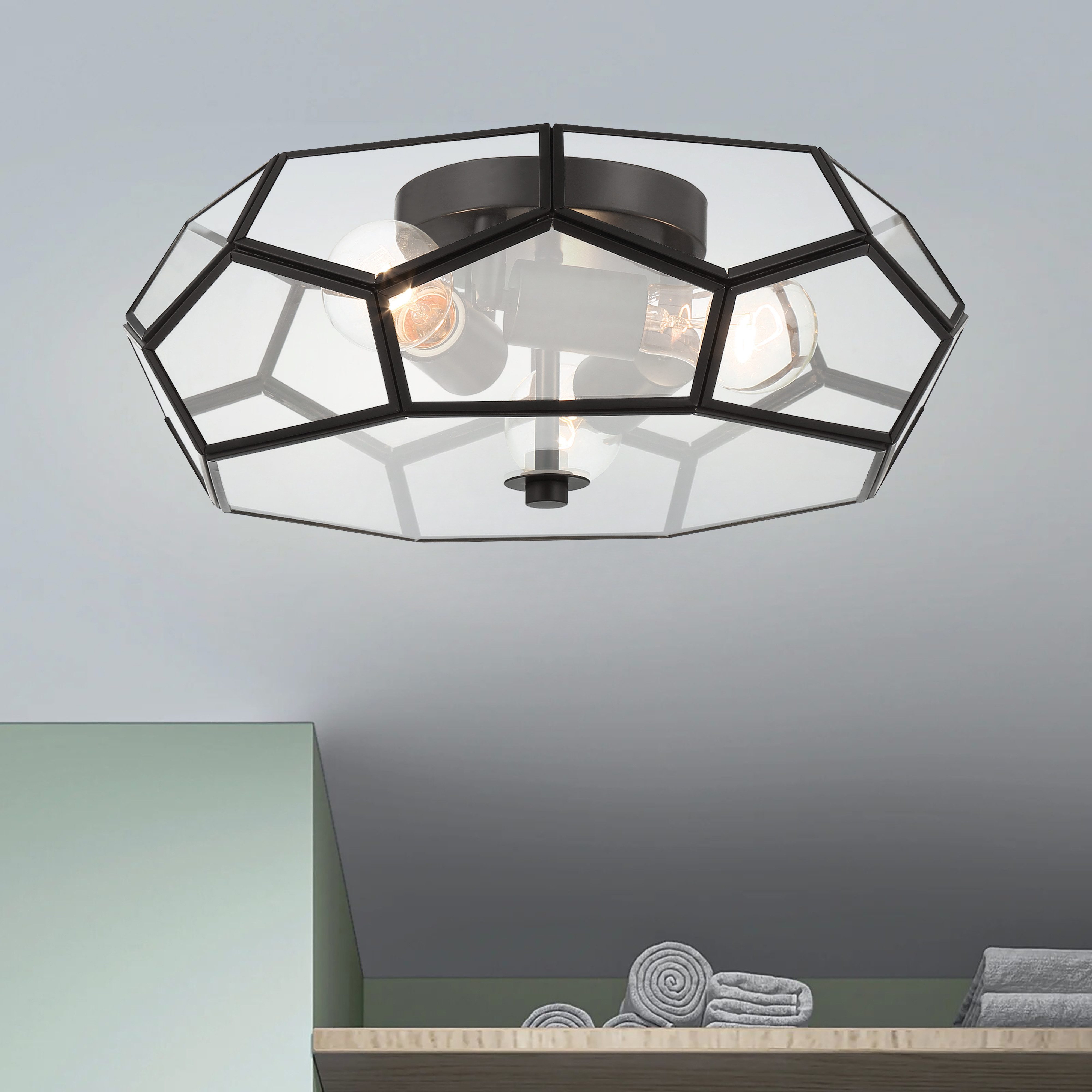 MLT&RIDDLE Deckenleuchte 3 Licht 40cm Einzigartige Geometrische Statement, ohne Leuchtmittel
