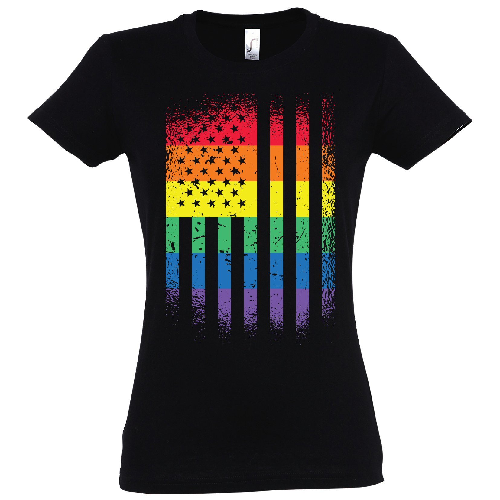 Youth Designz T-Shirt Amerika Flagge Pride Damen T-Shirt mit modischem Print