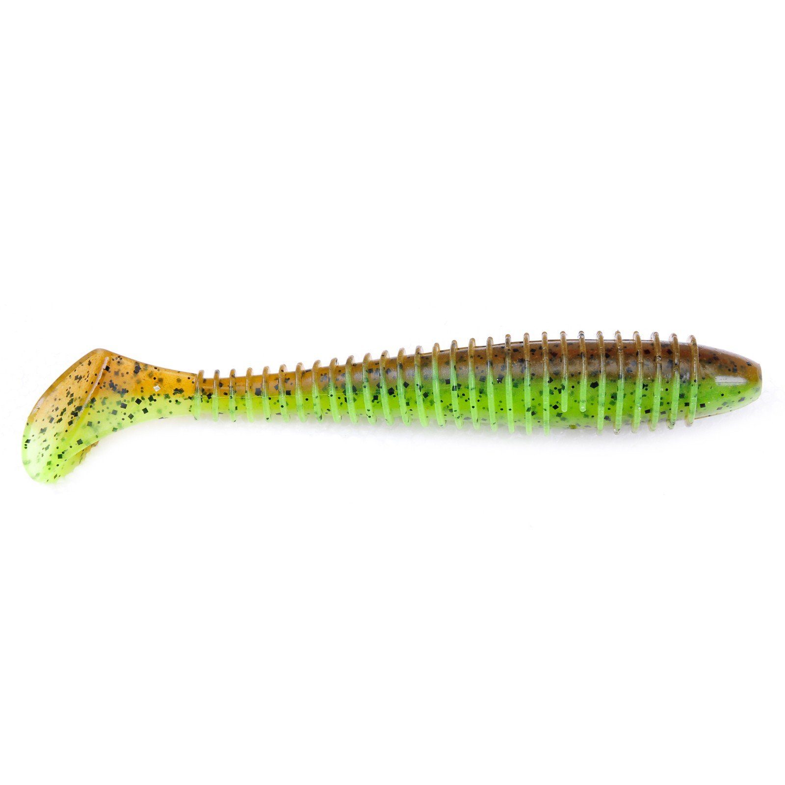 Keitech Kunstköder, Keitech Fat Swing Impact 12,2cm Green Pumpkin Chartreuse Gummifisch