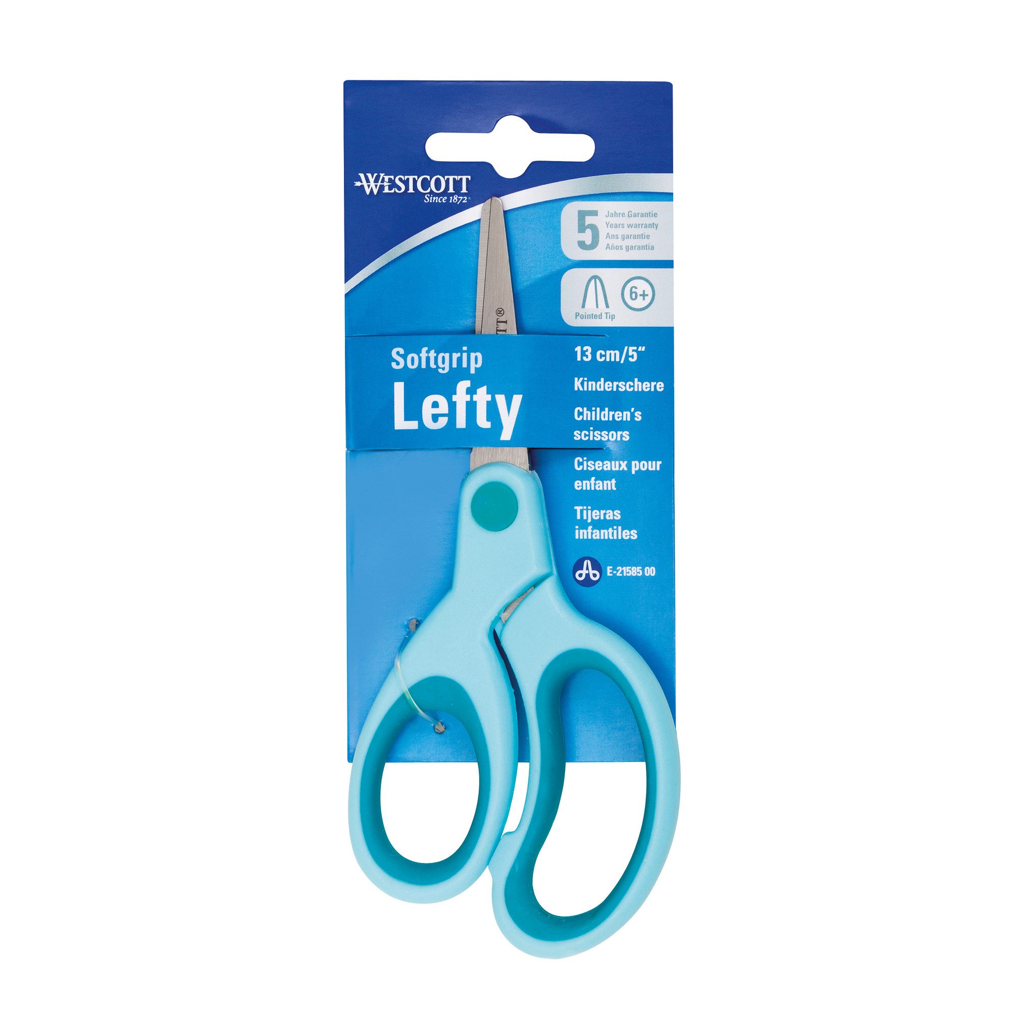 WESTCOTT Papierscheren Kinderschere E-21585 00 violett spitze Spitze 13cm türkis