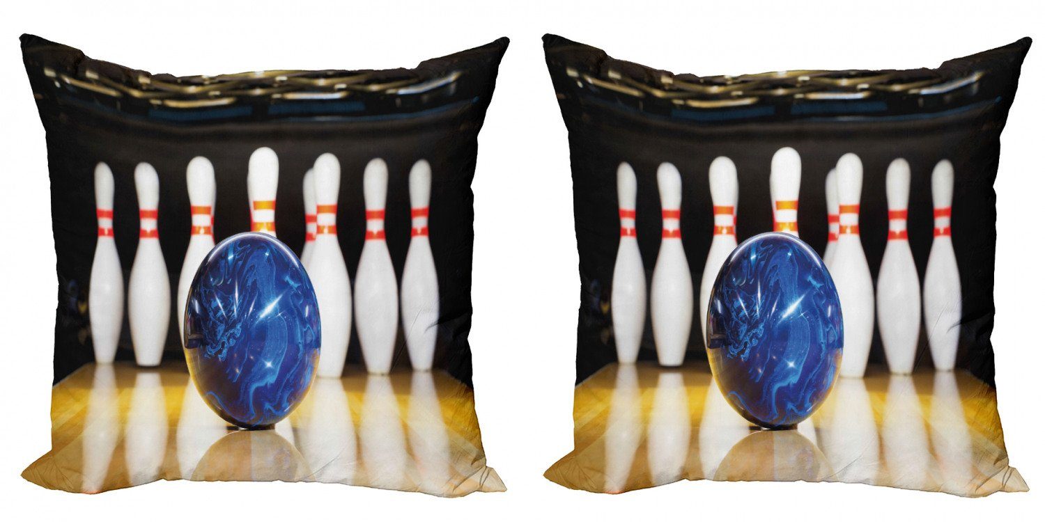Kissenbezüge Modern Blue Lane Accent auf Doppelseitiger (2 Abakuhaus Stück), Bowling-Party Ball Digitaldruck