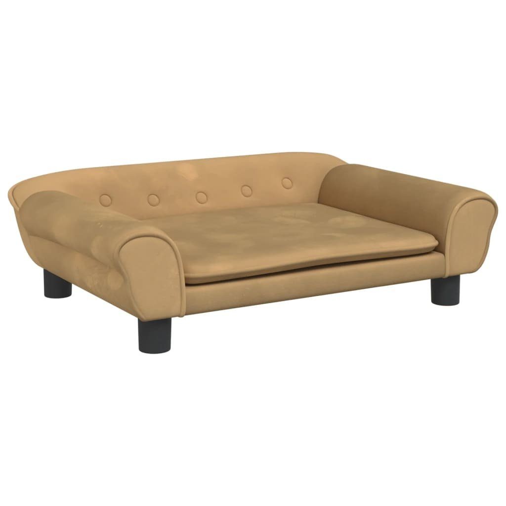 vidaXL Hundekorb 70 x 48 x 22 cm Hundebett Braun 70x48x22 cm Samt Körbchen Hundesofa