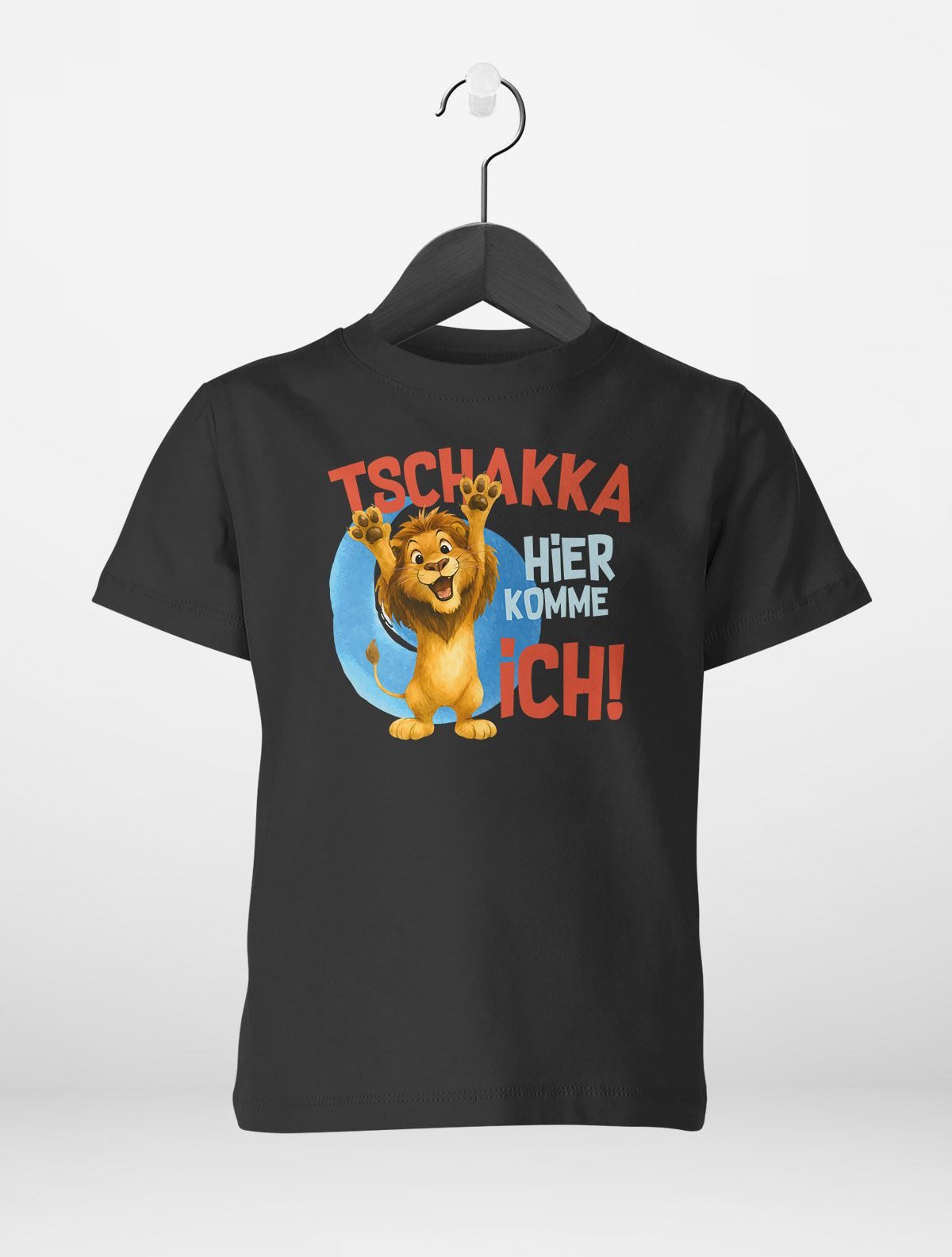Print-Shirt Kinder T-Shirt Mädchen Aufdruck Löwe Spruch lustig Tschakka hier