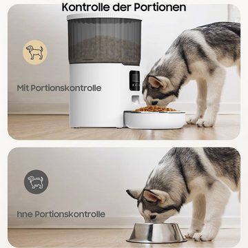 iceagle Futterautomat 4L Futterautomat für Hunde und Katzen, Automatischer Futterspender, LCD, 6 Mahlzeiten/Tag