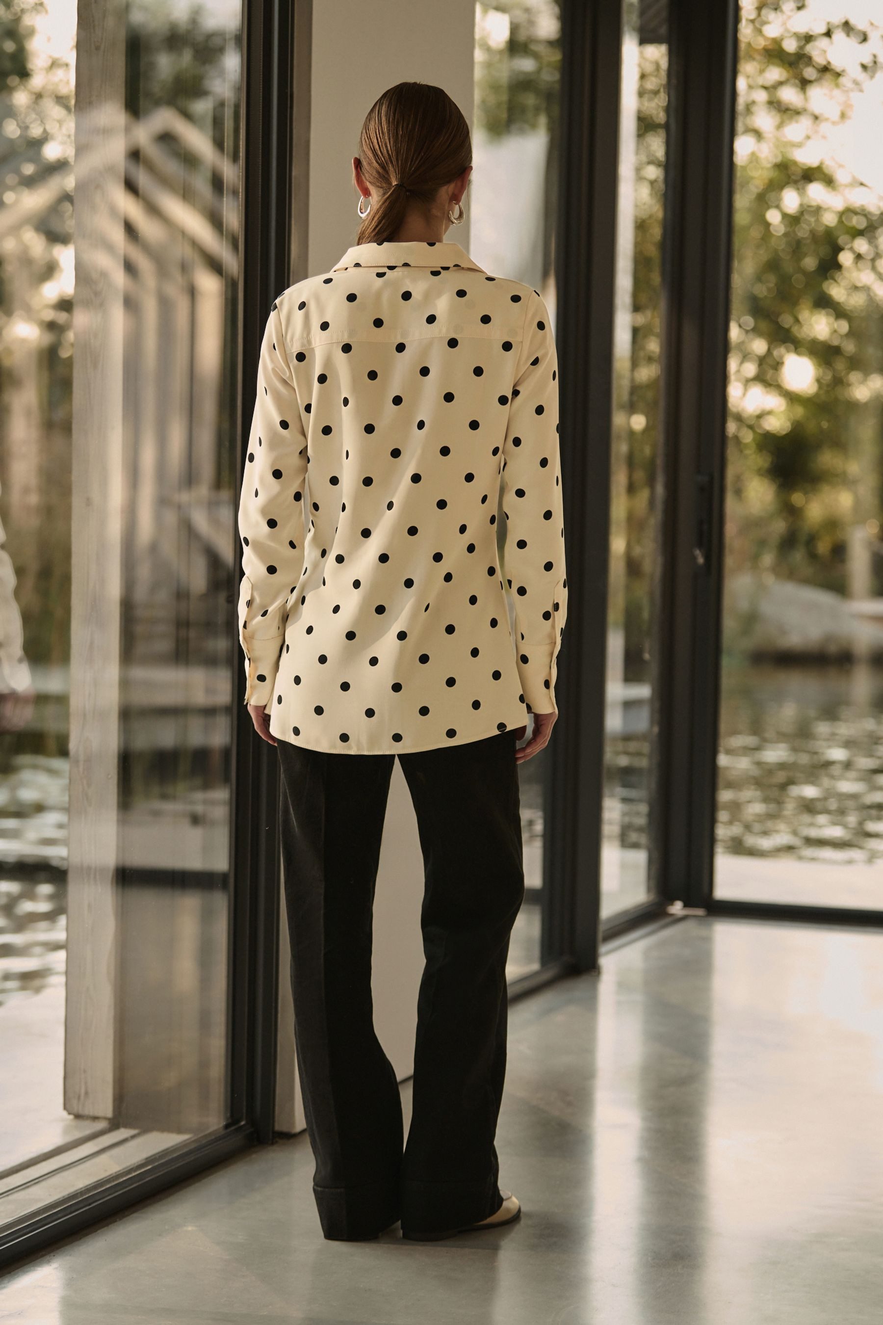 Next Langarmhemd Langärmeliges Button-down-Hemd aus Crêpe günstig online kaufen