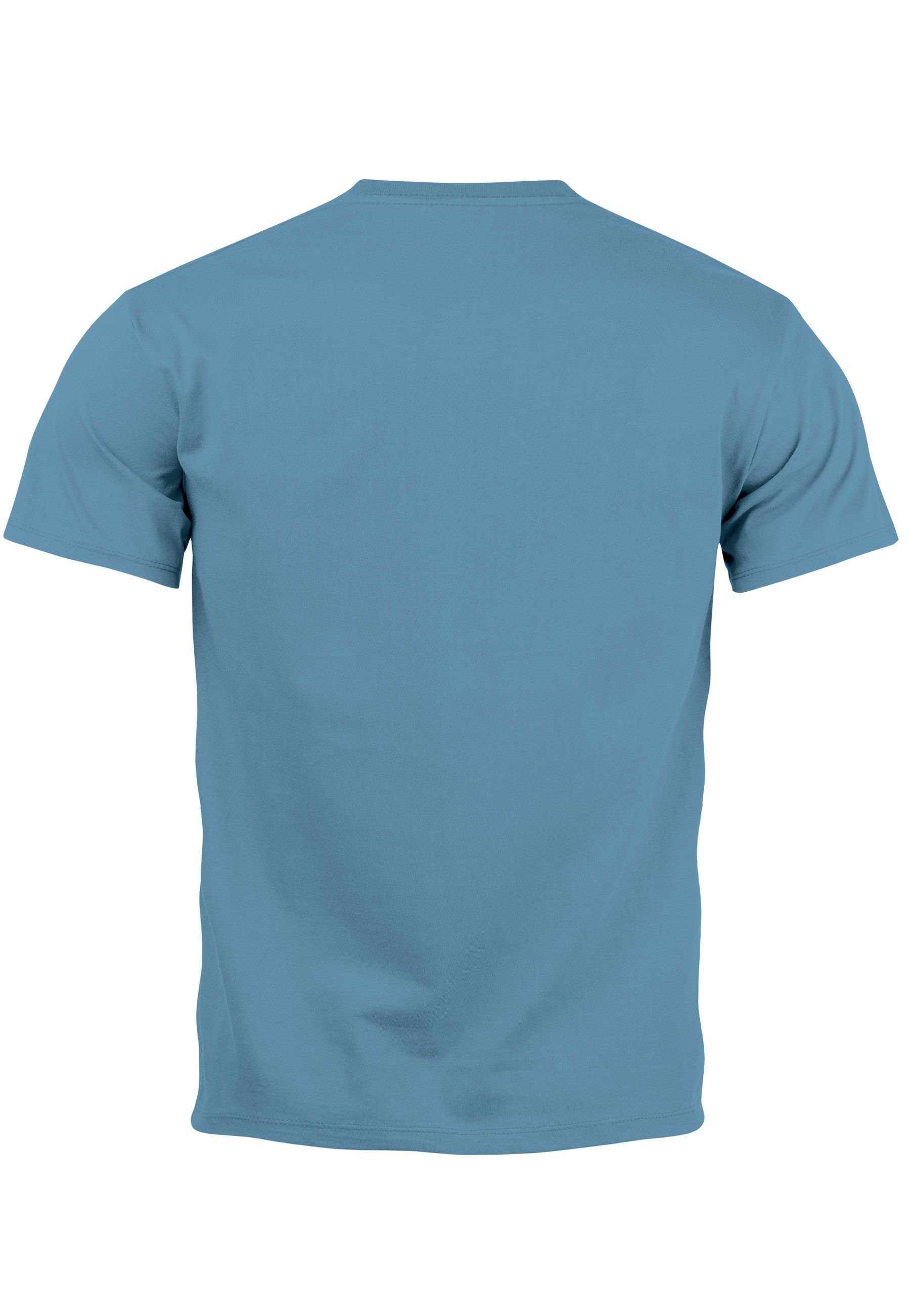 blue Wald Abenteuer Print-Shirt mit Bäume Herren T-Shirt Neverless Adventure Print Outdoor Natur-Liebhaber stone