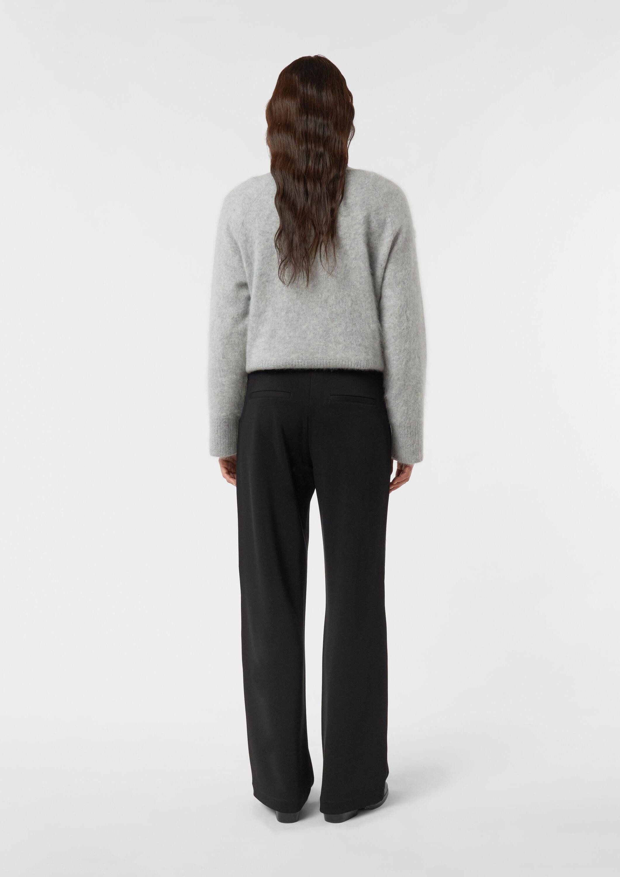 comma Chinos Hose Elegante Wide Leg-Hose aus Scuba-Stoff
