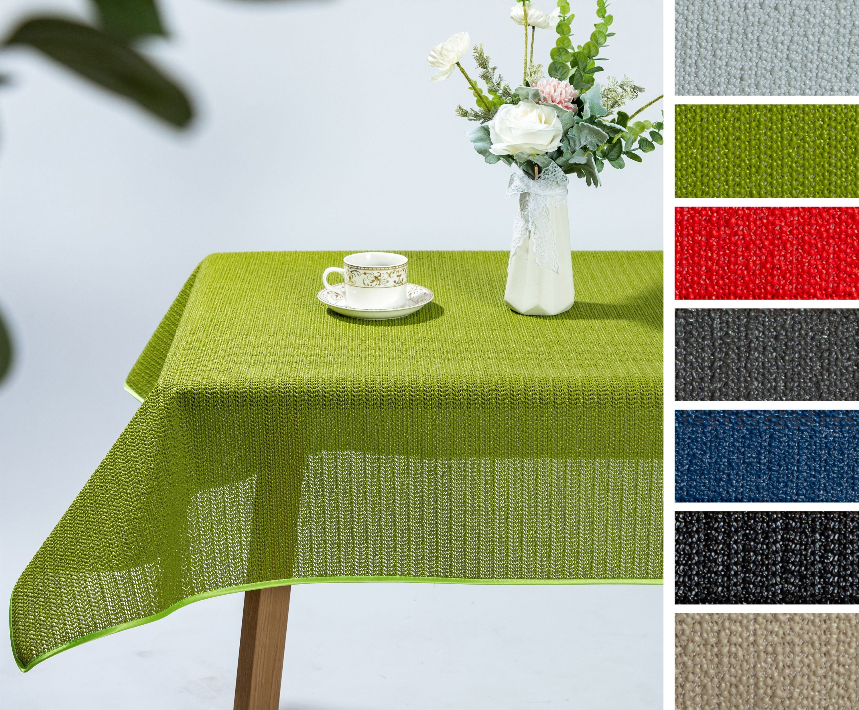 Beautex Tischdecke Tokio Weichschaum Tischdecke mit Paspelband, Garten, Balkon, Terrasse (1-tlg)