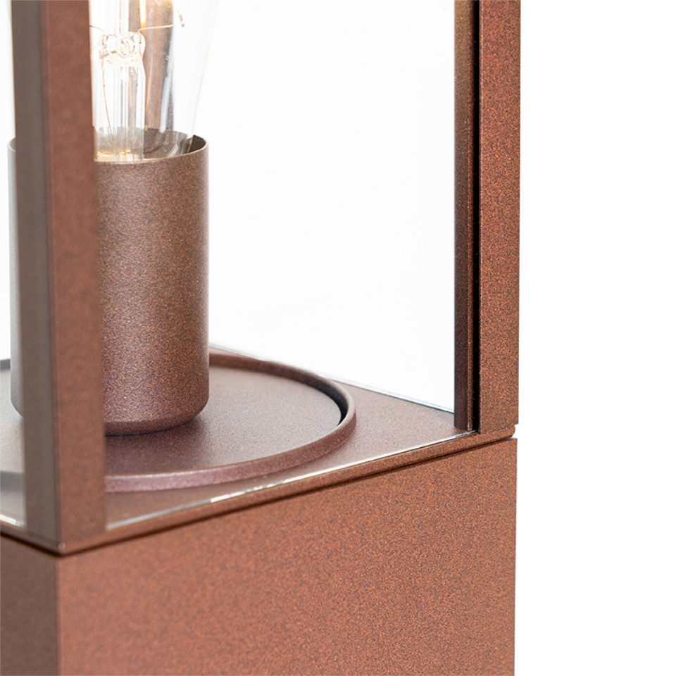 Qazqa Außen-Stehlampe Charlois, ohne Leuchtmittel, E27, Rostbraun, Industrie, Aluminium, 1-flammig