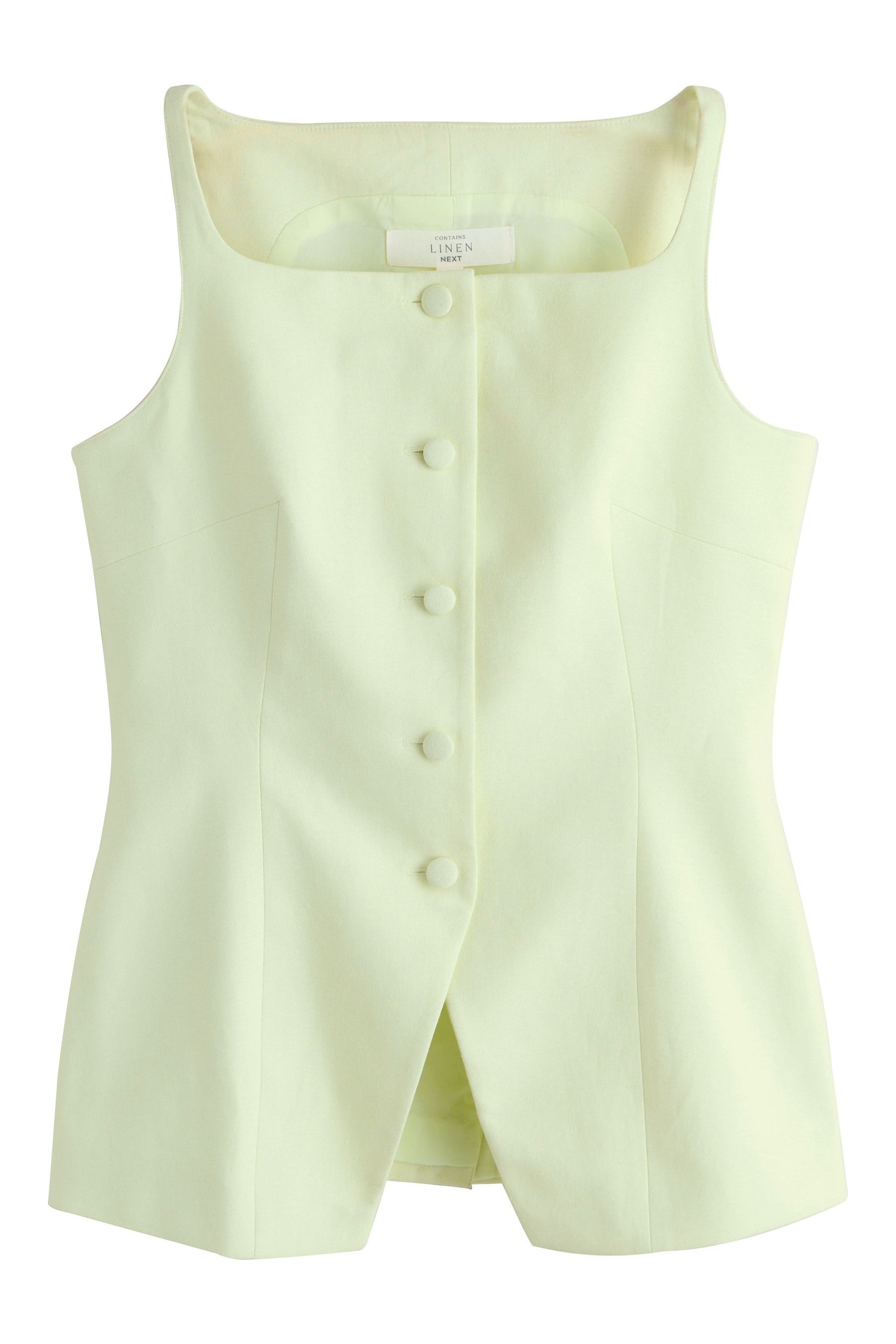 Next Anzugweste Hochgeschlossene Weste mit hohem Leinenanteil (1-tlg)