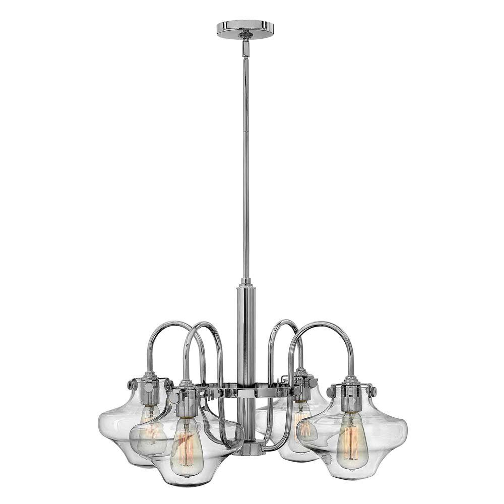 Elstead LIGHTING Kronleuchter, Leuchtmittel nicht inklusive, Kronleuchter Hängelampe Deckenleuchte Chrom Glas Stahl D 66,7 cm 4