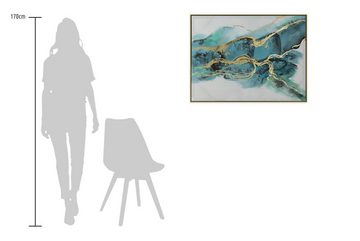KUNSTLOFT Gemälde Türkise Magie 102.5x77.5 cm, Leinwandbild 100% HANDGEMALT Wandbild Wohnzimmer