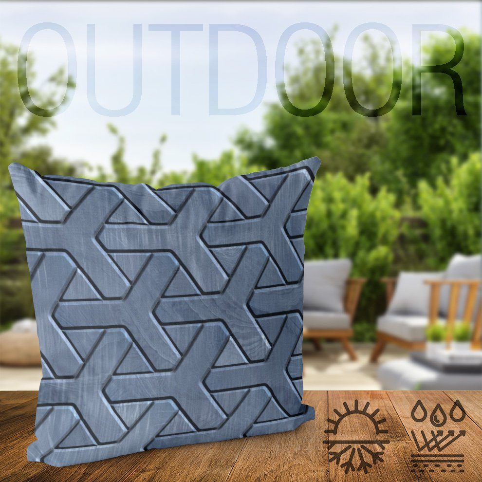 Kissenbezug, VOID (1 Stück), Muster Oberfläche Kunst Design gemustert Grau Grafik Metal Sofa-Kissen Geometrisch