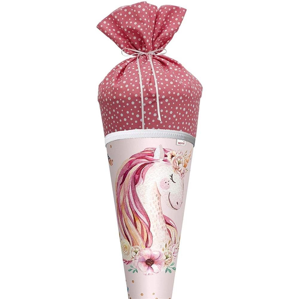 Roth Schultüte Lieblingsstück Einhornträume, 70 cm, rund, mit Stoffverschluss, Spitze – Bild 2 von 5