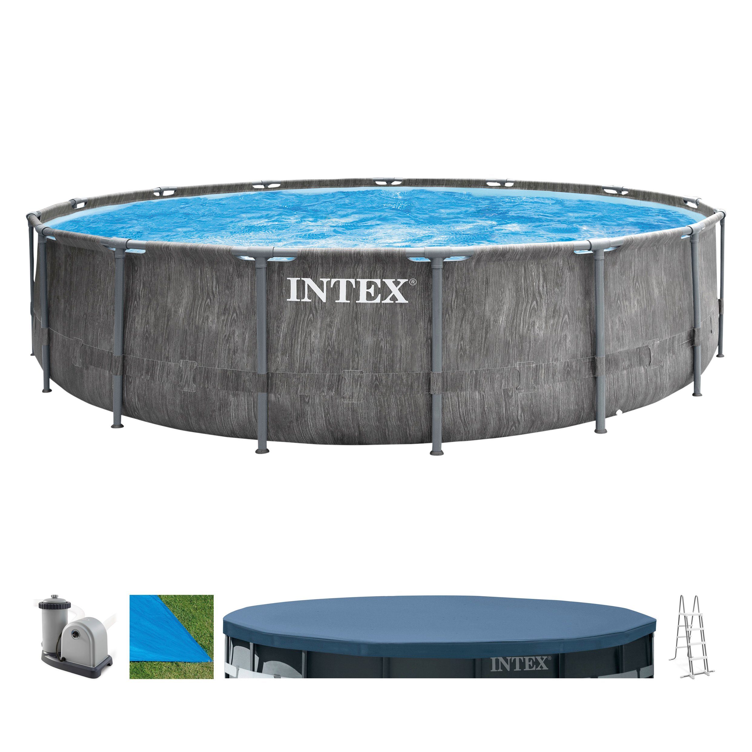 Intex Framepool PrismFrame Greywood (Set), ØxH: 549x122 cm