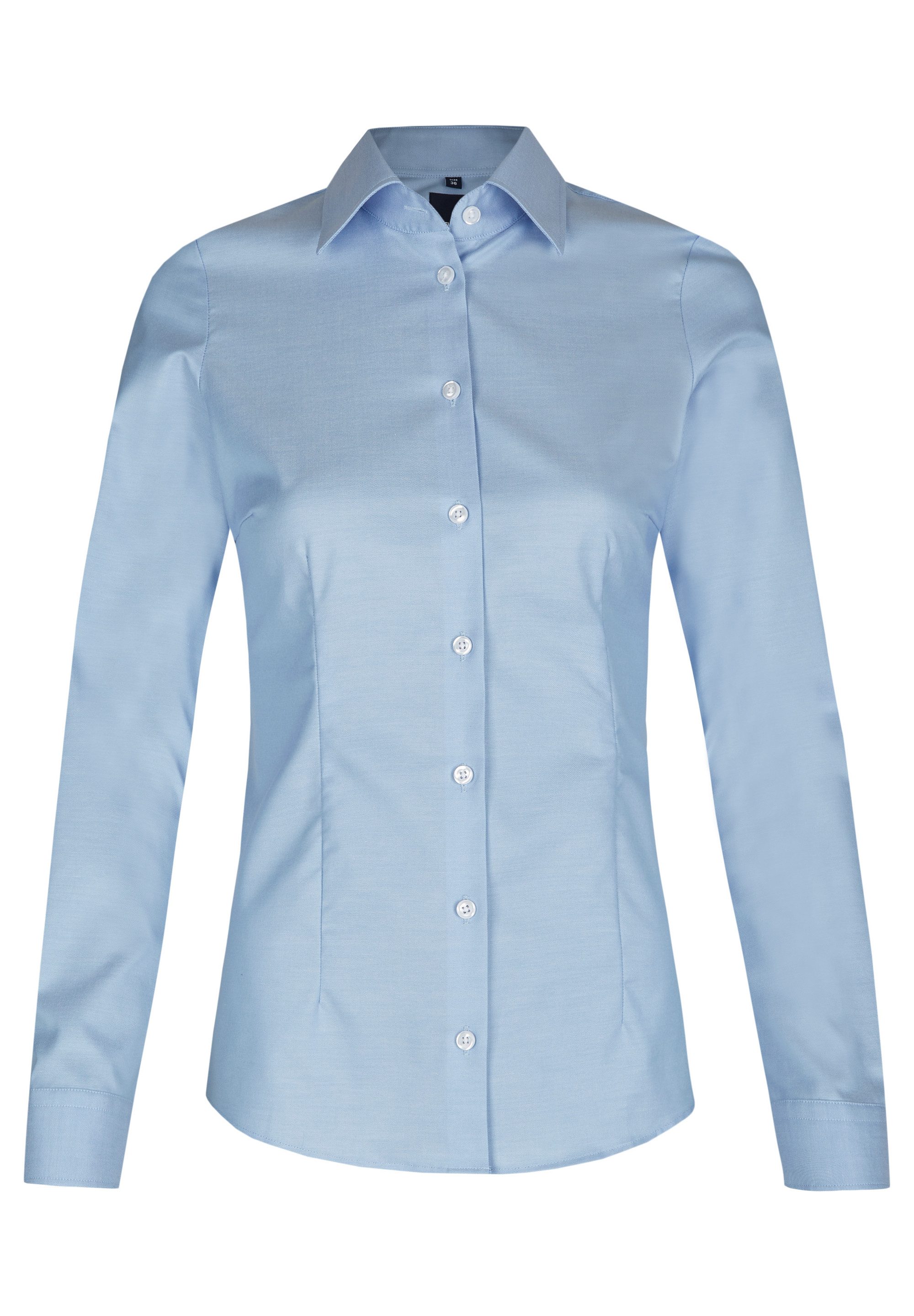 HECHTER PARIS Klassische Bluse HECHTER Paris ESSENTIALS Damen Bluse Kent Modern-Fit Hellblau