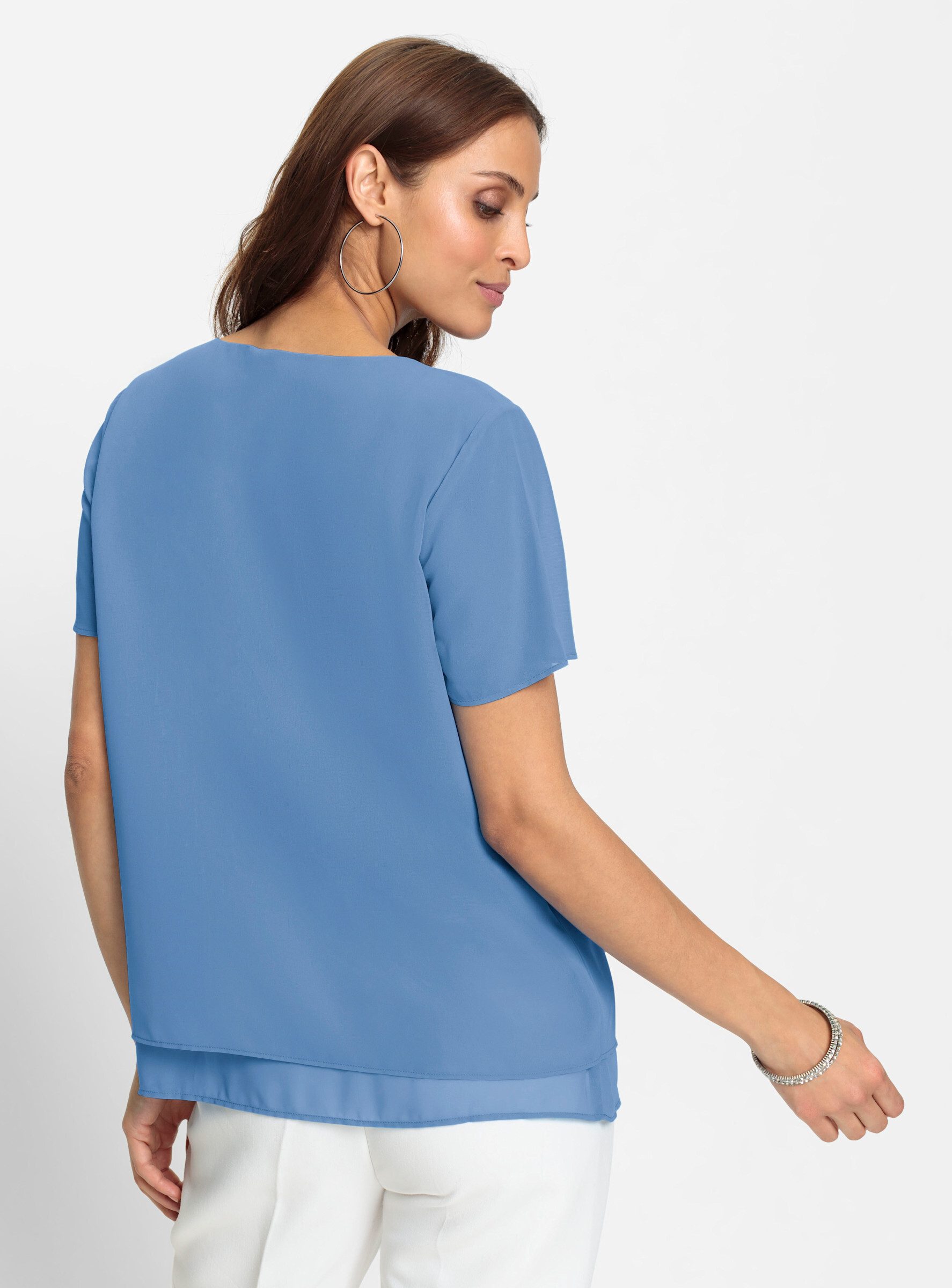 Witt Klassische Bluse Georgette-Bluse Kurzarm