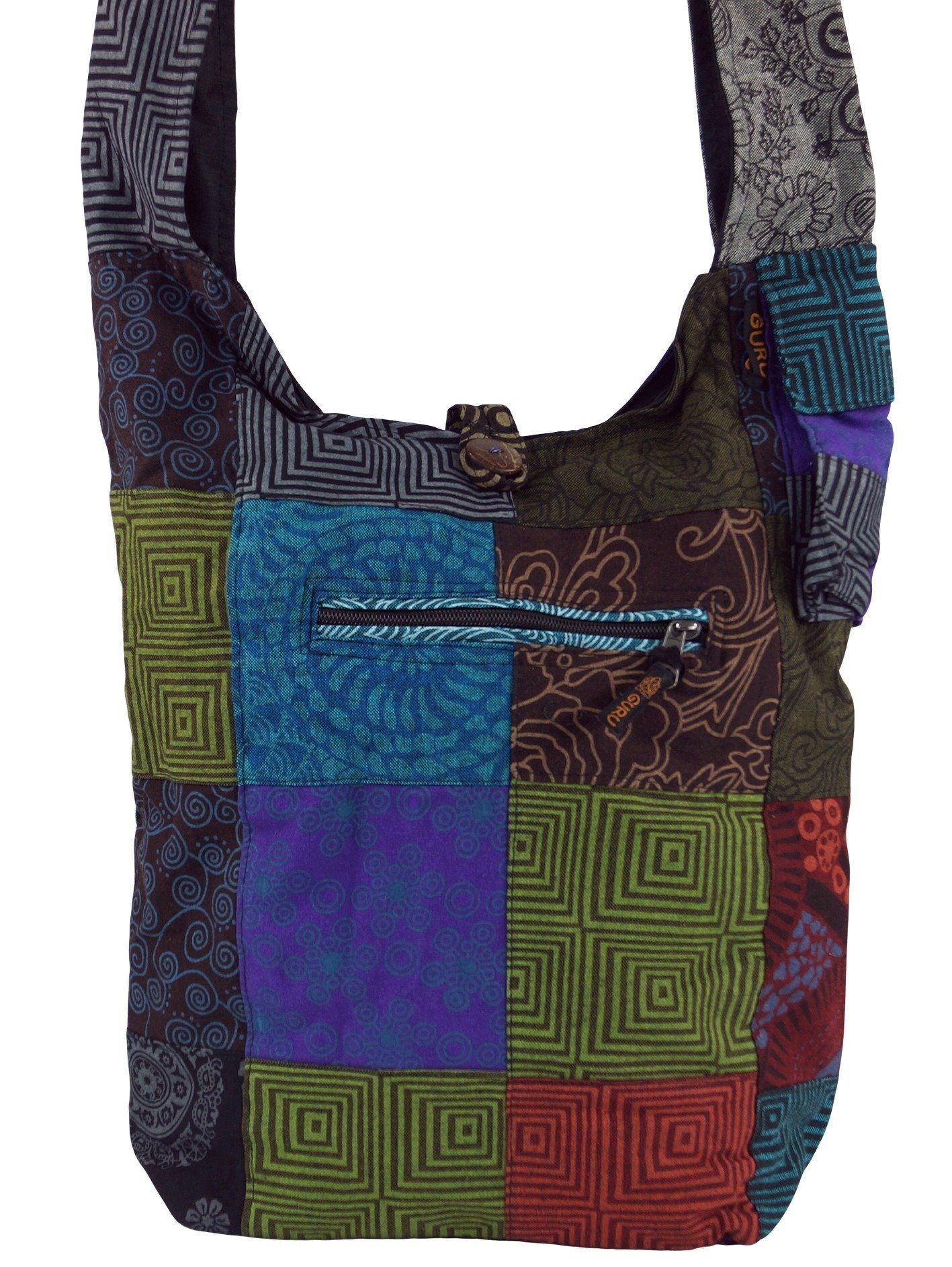 Guru-Shop Schultertasche Sadhu Bag, Schulterbeutel Patchwork,..