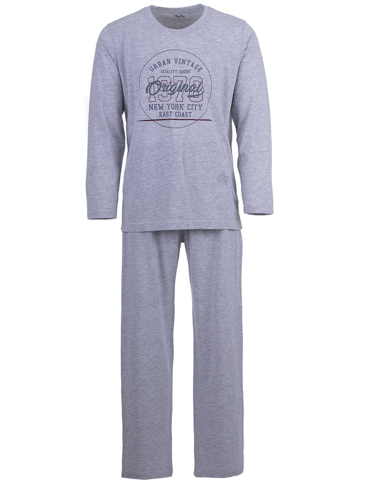 Henry Langarm- Set Schlafanzug Pyjama Vintage Terre grau