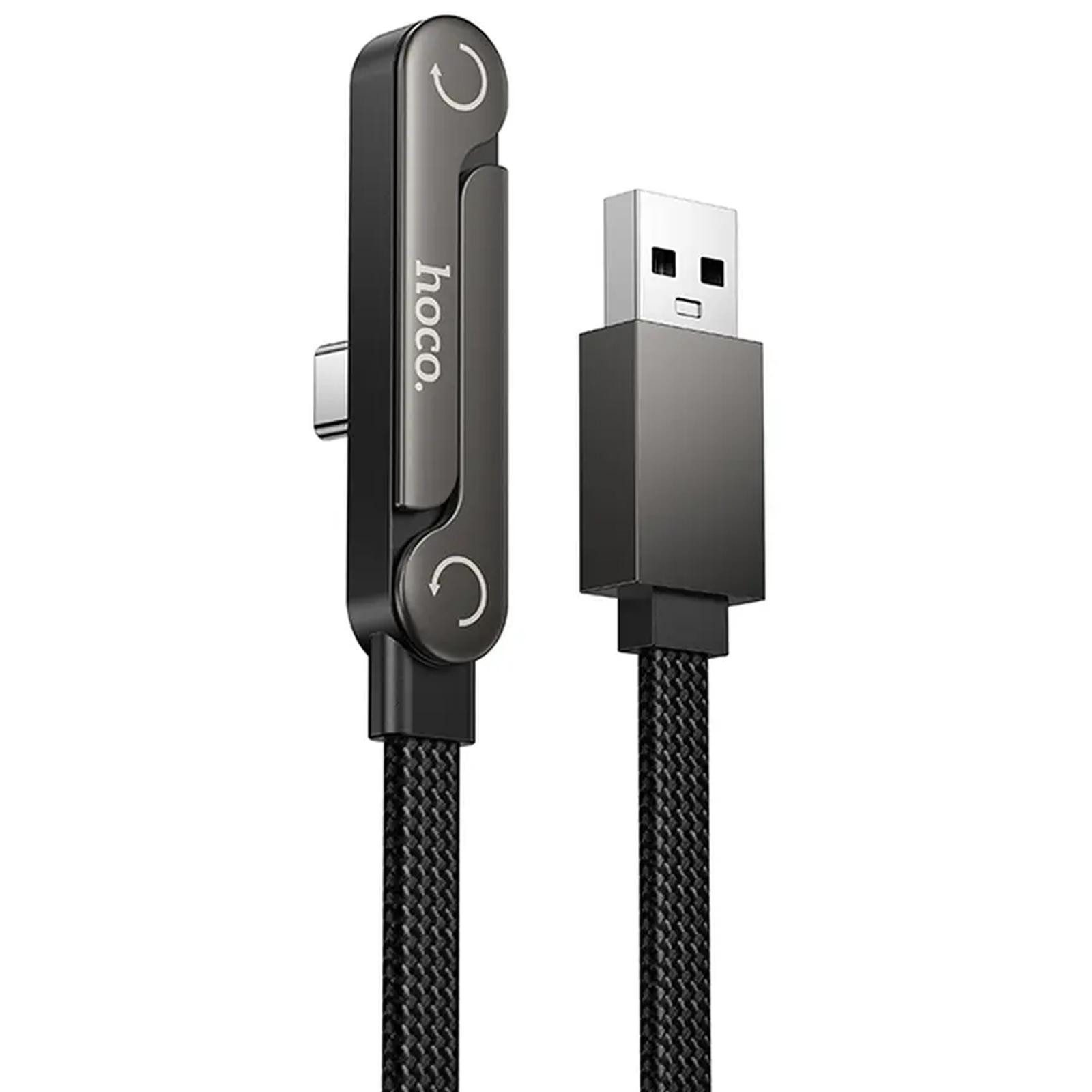 hoco. U150 USB-C Ladekabel 36W mit faltbarem Handyhalter Smartphone-Kabel, USB-A, USB Typ C (120 cm), Geflochtenes 1,2-m-Ladekabel, 36 W und klappbare Smartphone-Halterung