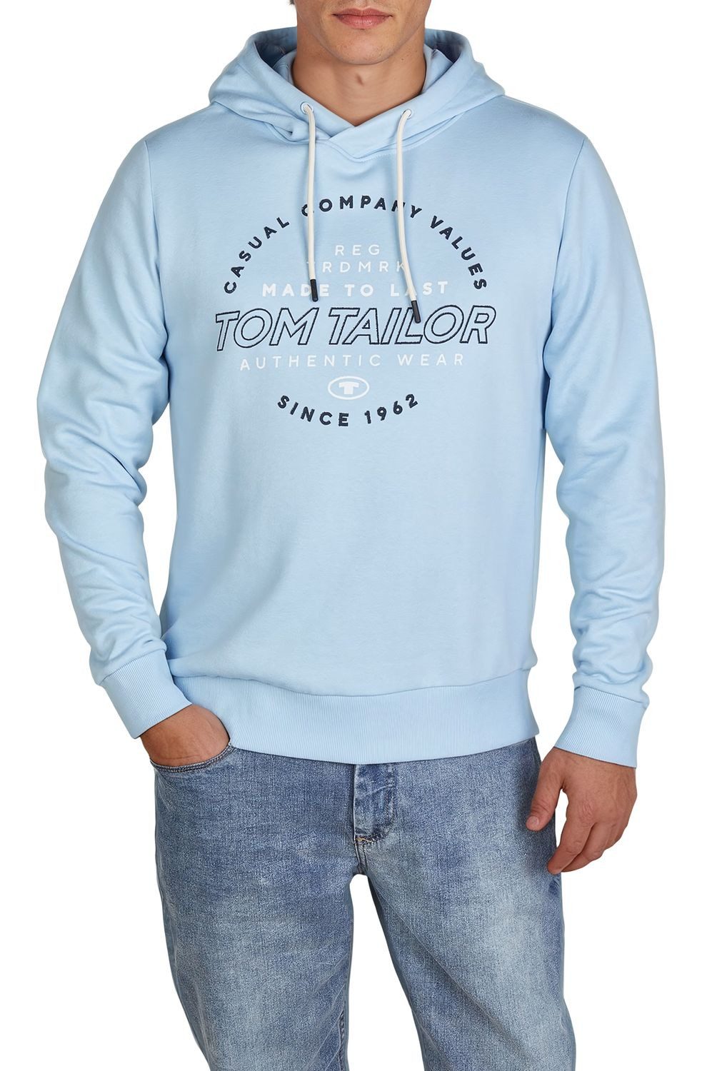TOM TAILOR Kapuzenpullover Herren Printed Hoodie Regular Fit Streetware Sweatshirt mit Kapuze