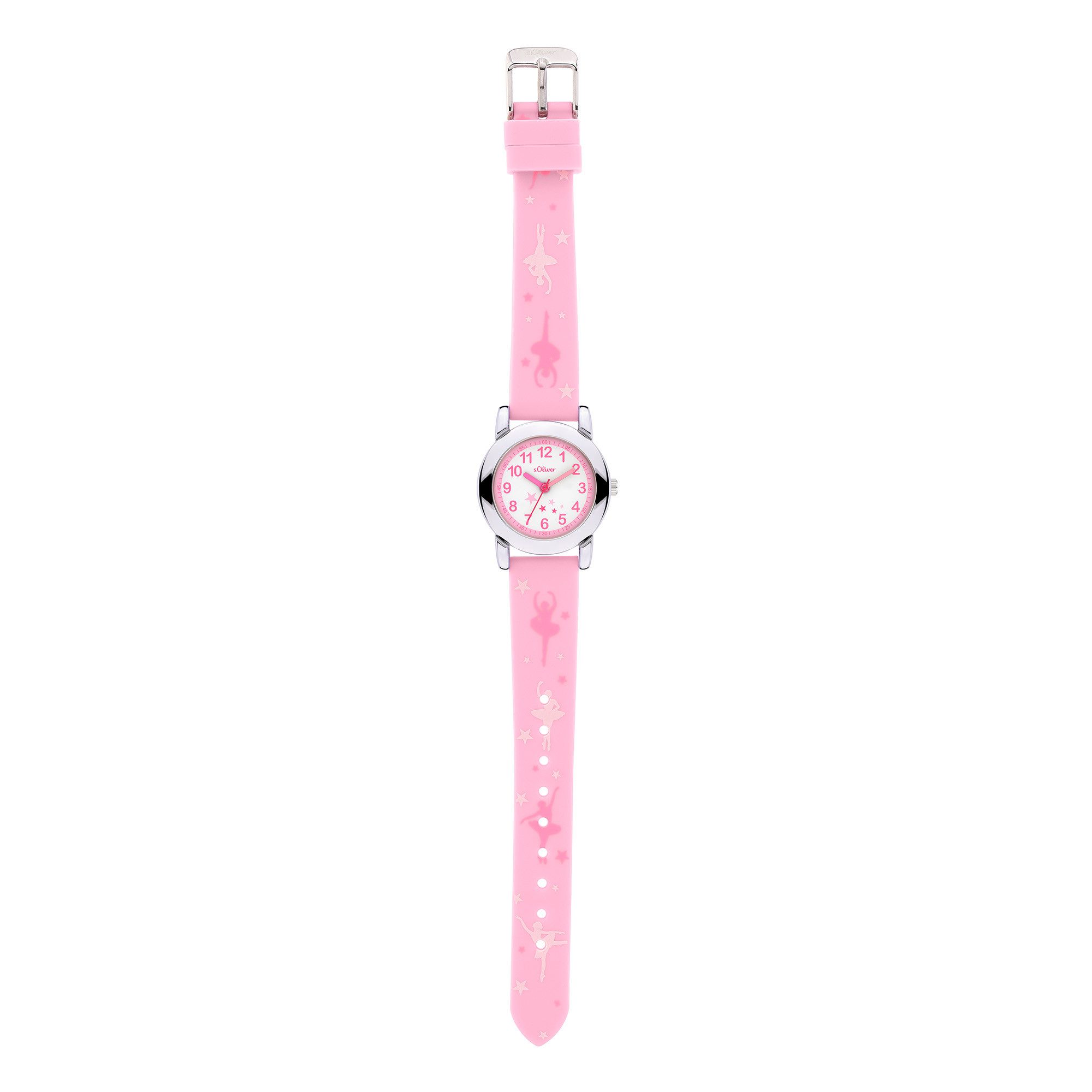 s.Oliver Quarzuhr The Joy Time SO-4511-PQ, Armbanduhr, Silikonarmband, Kinderuhr, Mädchen, analog