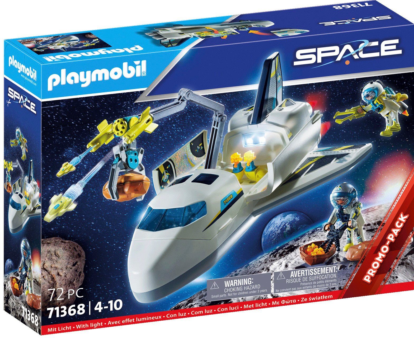 Playmobil® Konstruktions-Spielset Space-Shuttle auf Mission (71368), Space, (72 St), mit Licht