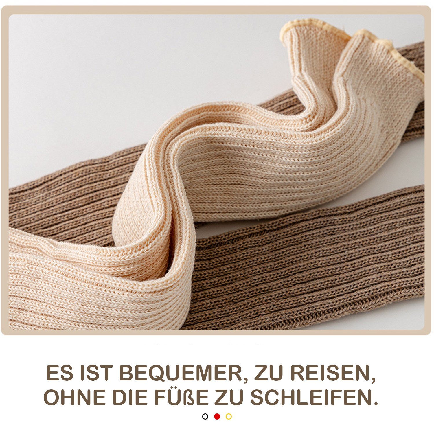 Paar Gestrickte Lange Wollsocken Strümpfe MAGICSHE Beinstulpen 4