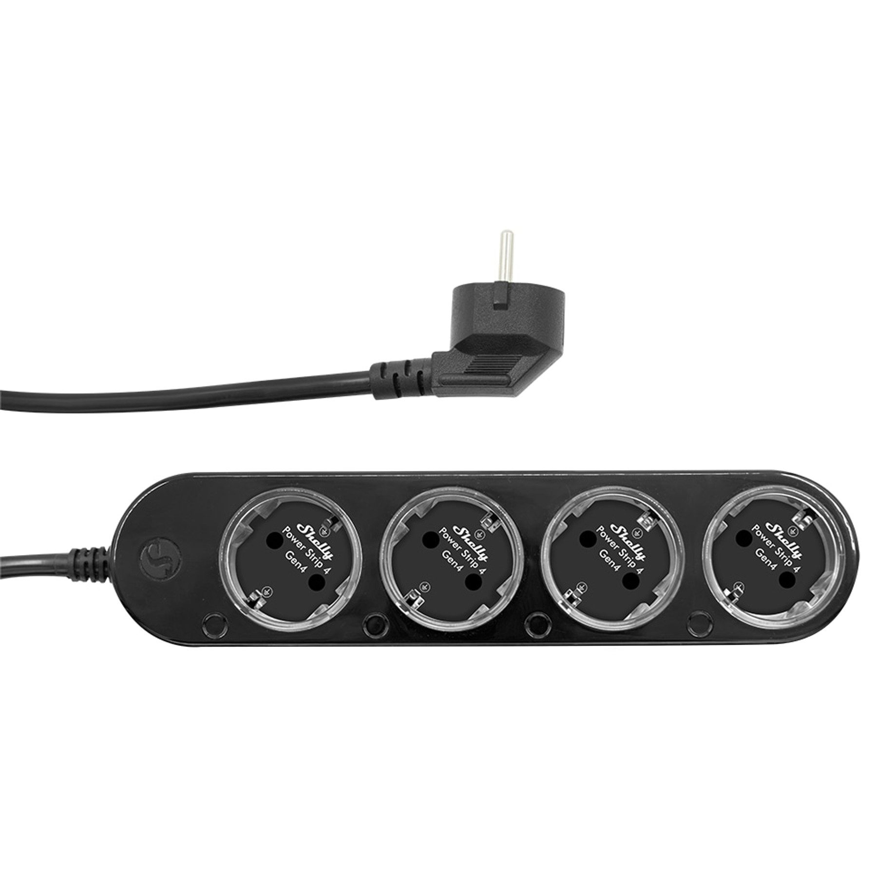 Shelly SHELLY Power Strip 4 Gen4, 4-fach Розеткиleiste, schwarz, WiFi Smarte Vierfach-Steckdosenleiste