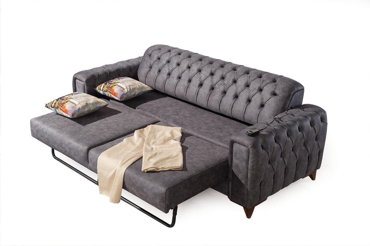 JVmoebel Chesterfield-Sofa, Chesterfield Möbel Polster Set Sofagarnitur Set 3+3+1 Couch